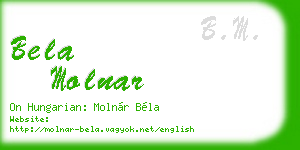 bela molnar business card